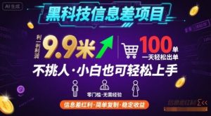 黑科技信息差项目，一单利润9.9米，一天简简单单出100单，不挑人，小白也可轻松上手【揭秘】-LH资源分享网