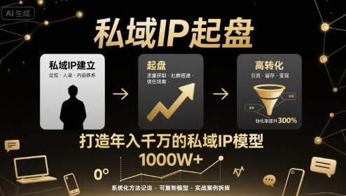 私域IP起盘，私域ip建立、起盘、高转化，打造年入千万的私域ip模型-LH资源分享网