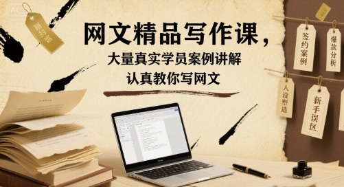 网文精品写作课，大量真实学员案例讲解，认真教你写网文-LH资源分享网