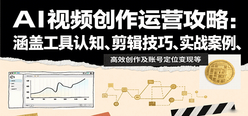 AI视频创作运营攻略：涵盖工具认知、剪辑技巧、实战案例、高效创作及账号定位变现等-LH资源分享网