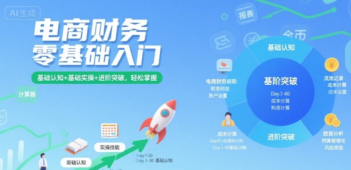 电商财务零基础入门，基础认知+基础实操+进阶突破，轻松掌握-LH资源分享网