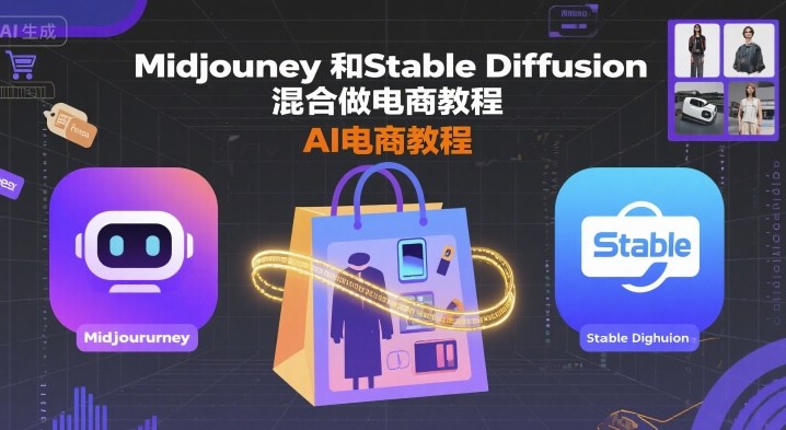 Midjourney和Stable Diffusion混合做电商教程-ai电商教程-LH资源分享网