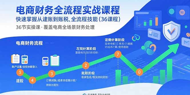 电商财务全流程实战课程：快速掌握从建账到报税的全流程技能(36节课-LH资源分享网