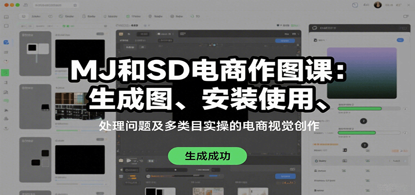 MJ和SD电商作图课：生成图、安装使用、处理问题及多类目实操的电商视觉创作-LH资源分享网