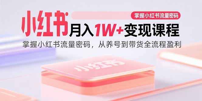 小红书月入1W+变现课程：掌握小红书流量密码，从养号到带货全流程盈利-LH资源分享网