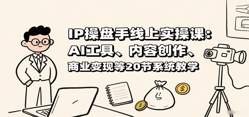 IP操盘手线上实操课：AI工具、内容创作、商业变现等20节系统教学-LH资源分享网