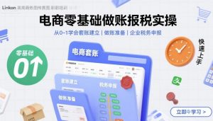 电商零基础做账报税实操快速上手,从0-1学会套账建立,做账准备,企业税务申报-LH资源分享网