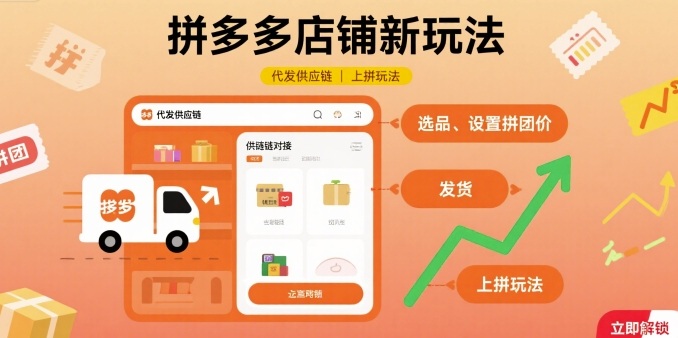 拼多多店铺新玩法，代发供应链上拼玩法-LH资源分享网