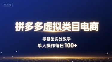 拼多多虚拟类目电商，零基础实战教学，单人操作每日100+-LH资源分享网