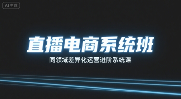 直播电商系统班，同领域差异化运营进阶系统课-LH资源分享网
