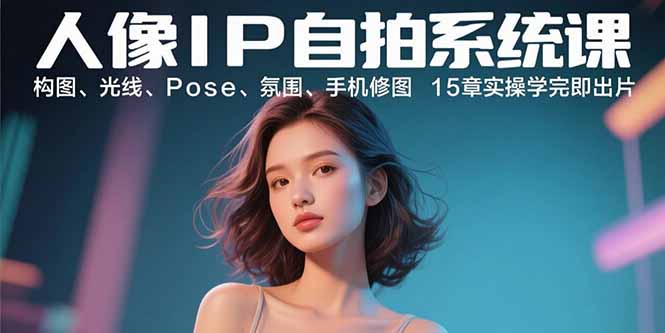 人像IP自拍系统课：构图、光线、Pose、氛围、手机修图 15章实操学完即出片-LH资源分享网