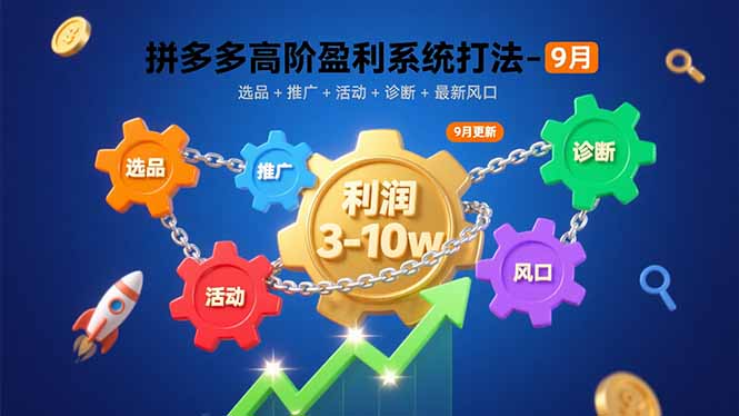 拼多多高阶盈利系统打法-9月：选品+推广+活动+诊断+最新风口，月利润3-10w-LH资源分享网