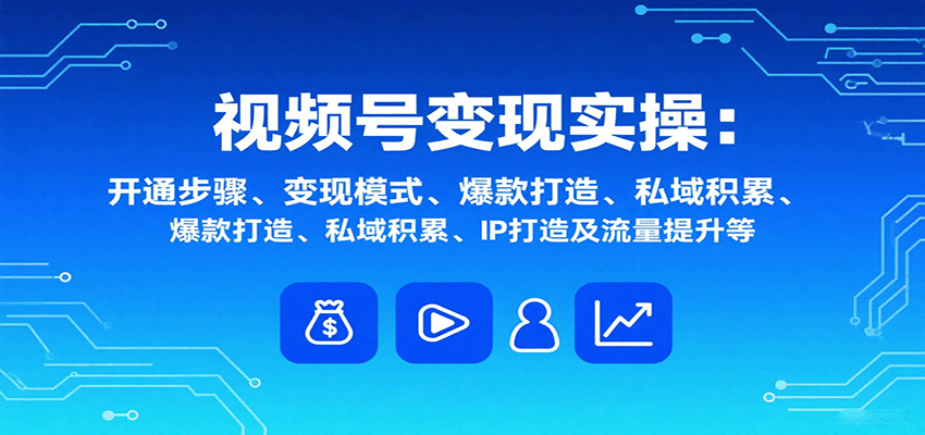 视频号变现实操，含开通步骤、变现模式、爆款打造、私域积累、IP打造及流量提升等-LH资源分享网
