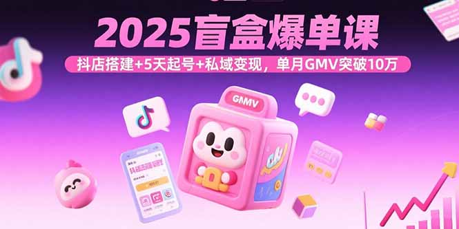 2025盲盒爆单课，抖店搭建+5天起号+私域变现，单月GMV突破10万-LH资源分享网
