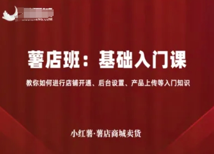 小红薯薯店商城卖货，基础入门课，教你如何进行店铺开通、后台设置、产品上传等入门知识-LH资源分享网