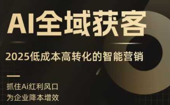 AI全域获客实训营，2025低成本高转化的智能营销，精准找客，高效营销-LH资源分享网