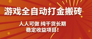 游戏全自动打金搬砖,日入千元,人人可做,纯干货,长期稳定收益项目!-LH资源分享网