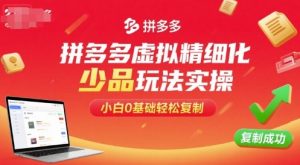 拼多多虚拟精细化少品玩法实操，小白0基础轻松复制-LH资源分享网