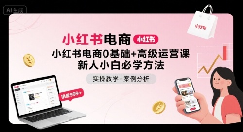 小红书电商0基础+高级运营课，新人小白必学方法，实操教学+案例分析-LH资源分享网
