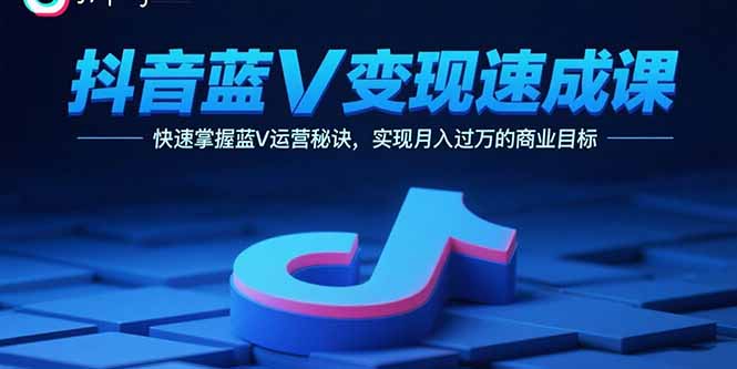 抖音蓝V变现速成课，快速掌握蓝V运营秘诀，实现月入过万的商业目标-LH资源分享网