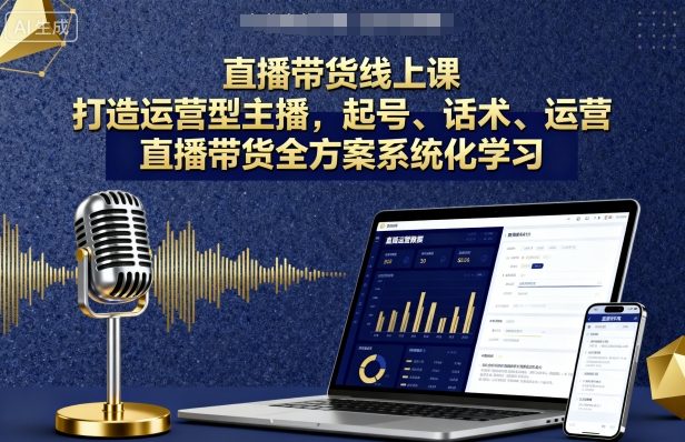 直播带货线上课，打造运营型主播，起号、话术、运营，直播带货全方案系统化学习-LH资源分享网