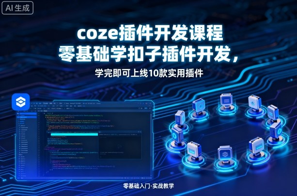 coze插件开发课程，零基础学扣子插件开发，学完即可上线10款实用插件-LH资源分享网
