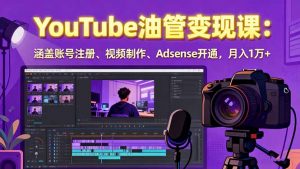 2025YouTube油管变现课：涵盖账号注册、视频制作、Adsense开通，月入1万+-LH资源分享网