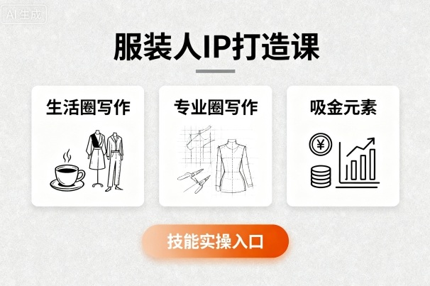 服装人IP打造课，文案创富+生活圈写作+专业圈写作+服装人专属+吸金元素+技能实操-LH资源分享网