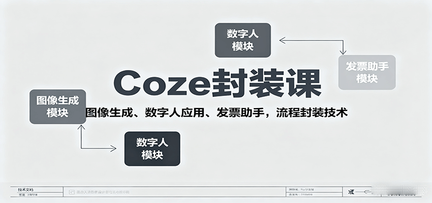 Coze封装课，图像生成、数字人应用、发票助手，流程封装技术-LH资源分享网