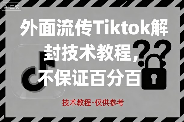 外面流传Tiktok解封技术教程，不保证百分百，具体自测-LH资源分享网