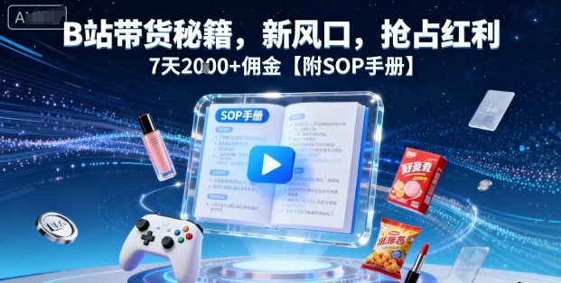 B站带货秘籍，新风口，抢占红利，7天2k+佣金【附SOP手册】-LH资源分享网