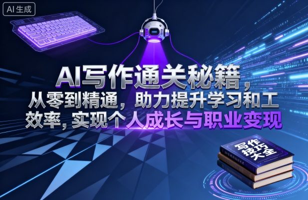 AI写作通关秘籍，从零到精通，助力提升学习和工作效率，实现个人成长与职业变现-LH资源分享网