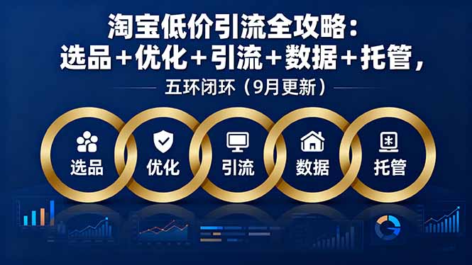 淘宝低价引流全攻略：选品＋优化＋引流＋数据＋托管，五环闭环(9月更新-LH资源分享网