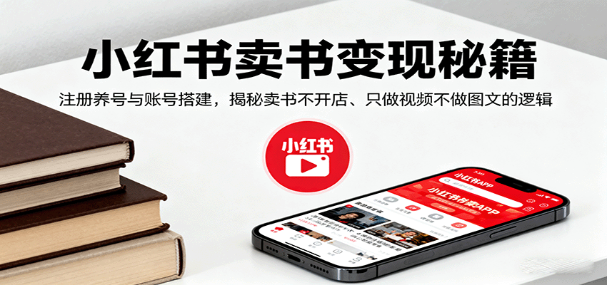小红书卖书变现秘籍，注册养号与账号搭建，揭秘卖书不开店、只做视频不做图文的逻辑-LH资源分享网