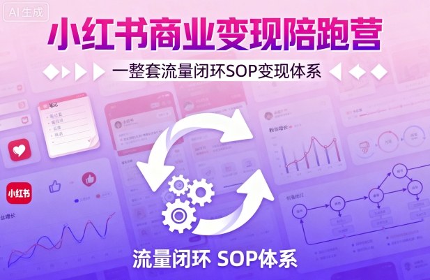 小红书商业变现陪跑营，轻IP矩阵 私域获客 聚光投流，一整套流量闭环SOP变现体系-LH资源分享网