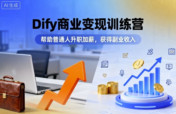 Dify商业变现训练营，帮助普通人升职加薪，获得副业收入-LH资源分享网