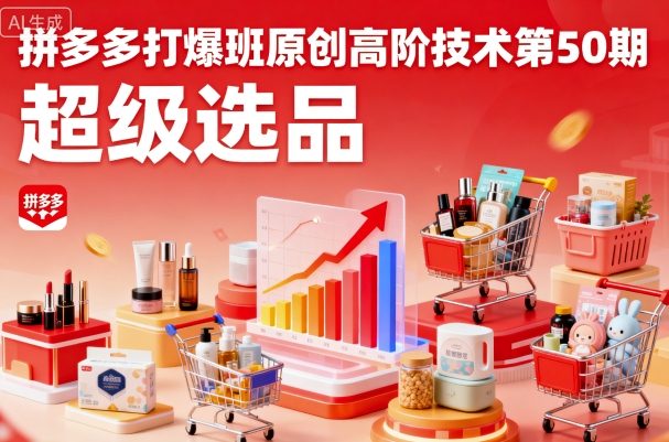 拼多多打爆班原创高阶技术第50期，超级选品-LH资源分享网