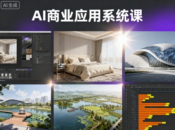 AI商业应用系统课，室内-软装-建筑-景观，智能设计+效果图+动画画实战-LH资源分享网