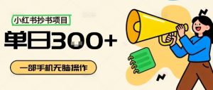 小红书抄书项目，无脑操作，一天3张-LH资源分享网