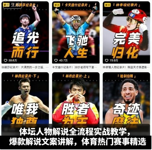 体坛人物解说全流程实战教学，爆款解说文案讲解，体育热门赛事精选-LH资源分享网
