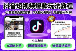 抖音短视频爆款玩法教程，小白也能轻松复制-LH资源分享网