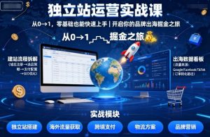 独立站运营实战课，从0到1，零基础也能快速上手，开启你的品牌出海掘金之旅-LH资源分享网
