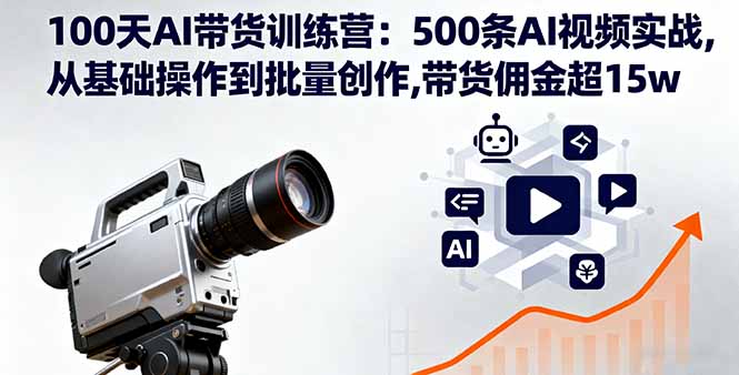 100天AI带货训练营：500条AI视频实战,从基础操作到批量创作,带货佣金超15w-LH资源分享网