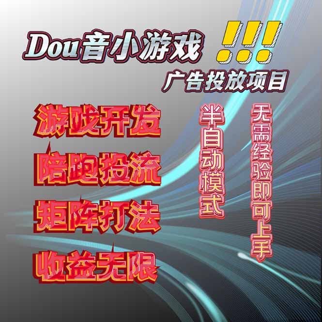 抖音小游戏广告推广项目，2025最新实测落地，单日收益300+-LH资源分享网