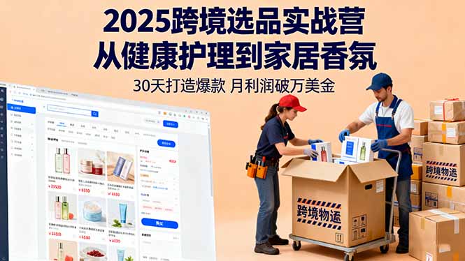 2025跨境选品实战营：从健康护理到家居香氛，30天打造爆款,月利润破万美金-LH资源分享网