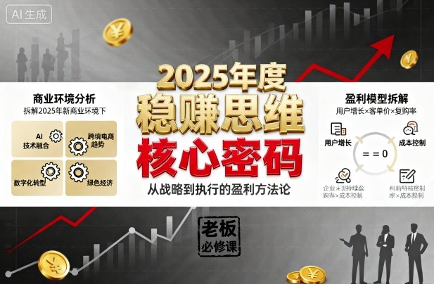 2025年度稳賺思维老板创业营，拆解2025年新商业环境下，企业实现持续盈利的核心密码-LH资源分享网