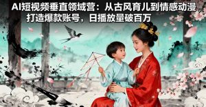 AI短视频垂直领域营：从古风育儿到情感动漫，打造爆款账号,日播放量破百万-LH资源分享网