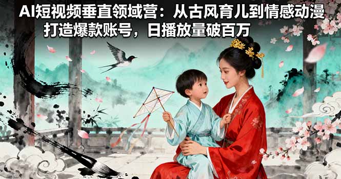 AI短视频垂直领域营：从古风育儿到情感动漫，打造爆款账号,日播放量破百万-LH资源分享网