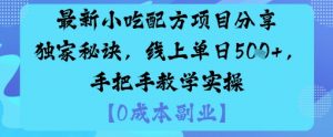最新小吃配方项目分享独家秘诀，线上单日5张，手把手教学实操-LH资源分享网