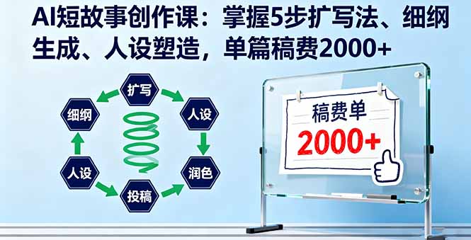 AI短故事创作课：掌握5步扩写法、细纲生成、人设塑造，单篇稿费2000+-LH资源分享网
